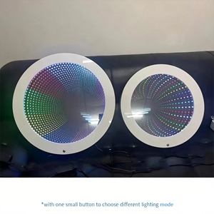 Tunnel Luminoso LED Bianco con Controllo Tattile per Autismo, Specchio <span class=keywords><strong>Infinito</strong></span> 3D da Parete, Attrezzatura Visiva Calmante per Bambini - Product Image 6