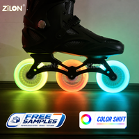 Roues de patins en ligne 72/76/80/110 mm à changement de couleur, clignotantes, en PU à rebond élevé, avec LED, vente en gros directe usine
