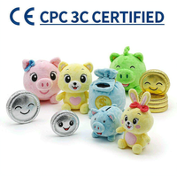 Jouets en peluche personnalisés en forme de tirelire OEM ODM, avec calculatrice de cartes de crédit et pièces d'or, vente en gros