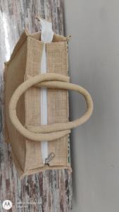 Bolsa de almuerzo de lona Natural personalizada grande con estampado multicolor al por mayor con asa de cremallera, precio a granel ecológico de viaje - Product Image 6