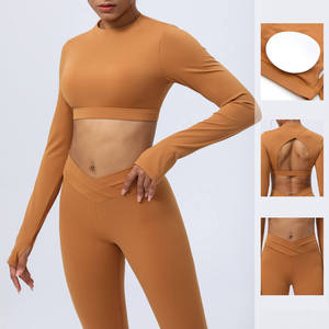 Vente en gros Ensemble leggings taille haute 2 pièces pour femmes Ensembles d'entraînement pour femmes - Product Image 2