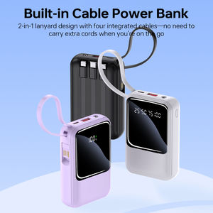 Chargeur <span class=keywords><strong>portable</strong></span> tout-en-un 10000mAh avec câbles intégrés, Powerbank mince pour appareils Android et iOS - Product Image 2