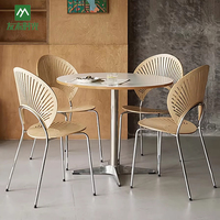 Ensemble table et chaises de café en métal moderne pour usage commercial dans les restaurants, cafés, salons de thé