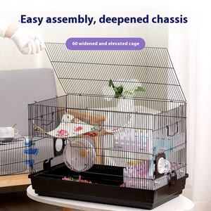 Jaula grande de plástico para <span class=keywords><strong>ratas</strong></span> y hámster, doble capa, 60 patrones sólidos, cierre de botón para todas las estaciones, Villa para nido de oso dorado de talla grande - Product Image 4