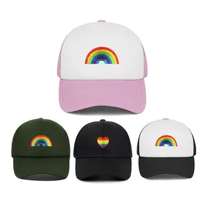 قبعة snapback بيسبول مع راية على شكل علم فرقة فرقة العارضة المثلية بألوان قوس قزح قبعة فرقة LGBTQ LGBT