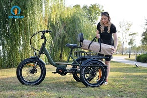 Bicicletta Elettrica Cargo a 3 Ruote OTM 48V 1000W con Pneumatici Fat 20*4.0, Motore Centrale, Telaio in Lega di Alluminio, Batteria al Litio 15Ah e Portapacchi Posteriore Lungo - Product Image 3