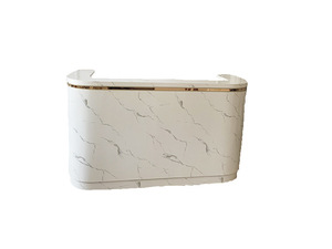 Bàn Tiếp Tân Bằng Đá Cẩm Thạch Hình Tròn Nhỏ Màu Vàng Hiện Đại Quầy Văn Phòng Để Bán - Product Image 5