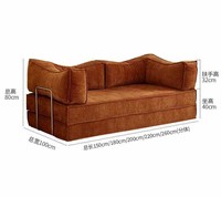 Vintage-Stil Modulares Schlafsofa Hochwertiges Wohnzimmer-Klappsofa für Kleine Wohnungen