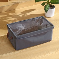 Boîte de rangement pour vêtements écologique rectangulaire de 66 L avec couvercle en tissu, pliable et empilable, pour pantalons et sous-vêtements