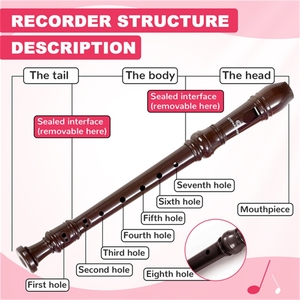 Grabadora de <span class=keywords><strong>flauta</strong></span> de 8 agujeros, armónica para principiantes, para niños, instrumento Musical de enseñanza profesional, juguete de regalo - Product Image 6