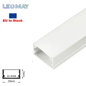 欧盟直送室内装饰灯条白色铝通道1m 2m 3m铝发光二极管型材
