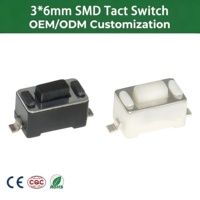 Interrupteur Tactile 3*6mm à 2 Broches SMD, Mini Bouton Poussoir à Activation Supérieure, Interrupteur Tactile à Montage en Surface pour Électronique Grand Public