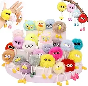 Pendentif <span class=keywords><strong>pompon</strong></span> pour enfants, cadeau pour fête d'anniversaire d'enfants. Porte-clés en peluche, prix de <span class=keywords><strong>classe</strong></span> pour <span class=keywords><strong>la</strong></span> rentrée scolaire. - Product Image 3