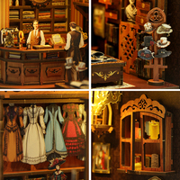 Maison de poupée miniature personnalisée, coin lecture, kit de montage en bois 3D pour bibliothèque, jouet éducatif unique et cadeau créatif