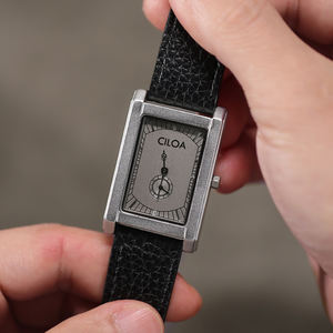 Reloj de cuarzo CILOA personalizable para hombre, gris, cuadrado, simple, de alta calidad, moderno, de acero inoxidable, resistente al agua, nueva tendencia 2025 - Product Image 2