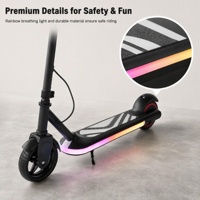 Trottinette électrique pour enfants Sport Edition, moteur sans balais, étanche, 21,6 V, 130 W, batterie lithium 2,6 Ah, roues de 6,5 pouces, 3 vitesses, pédale lumineuse, 70 kg