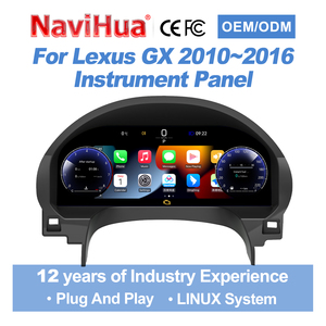หน้าจอ NaviHua ขนาด 12.3 นิ้ว สำหรับ Lexus GX460 GX400 ปี 2010-2016 จอ LCD แดชบอร์ดรถยนต์ ชุดหน้าปัดดิจิตอล รองรับ Carplay จอแสดงผลเสมือนจริง มาตรวัดความเร็ว - Product Image 2