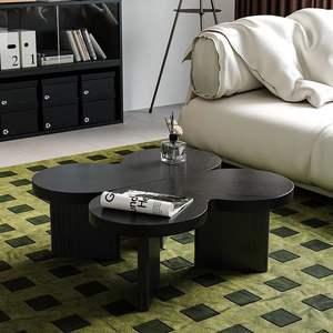 Mesa de Centro de Madera con Forma Irregular, Diseño de Mariposa, Estilo Wabi Sabi, Muebles para Sala de Estar - Product Image 2