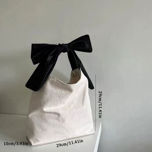 Sac fourre-tout en coton réutilisable personnalisable style Ins pour femmes, sac de shopping en toile imprimé avec logo et poignée en corde, vente en gros - Product Image 3