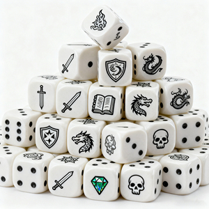 Dés en acrylique multicolores de 16 mm D6 D12 pour jeux de société éducatifs, jeu de dés familial à quatre règles de l'arithmétique - Product Image 3