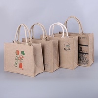 Romotion-Bolso de yute para compras, bolsa de yute con logotipo