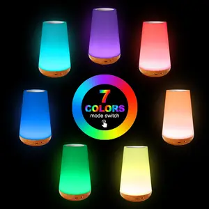 Howlighting Bedroom LED Touch Bedside Table Lamp Remote Control Dimmable Light RGB Changing USB Rechargeable Night Lamp