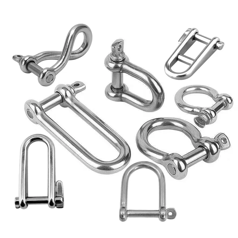 Wholesale US Type G209 G210 G213 G215 G2130 G2150 Key Pin Shackle Stainless Steel Long Wide Twist D Bow Shackle For Truck Marine