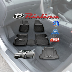 Alfombrillas 3D y protector de maletero para Toyota Corolla Sedán 2001-2006, color negro, talla única, fabricadas en Turquía. - Product Image 2