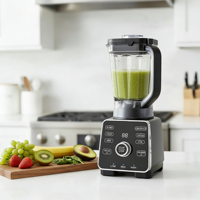 Blender électrique robuste de 1400 W avec commande à bouton, faible niveau sonore, récipient sans BPA, presse-agrumes et mixeur alimentaire pour la maison