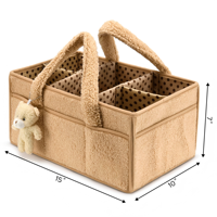 Organisateur de couches en polyester bouclé Teddy pour table à langer, panier de rangement pour lingettes, cadeau pour baby shower, organisateur de voiture