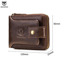Dompet Pria Merek BULLCAPTAIN Dompet Kulit Asli Pria Dompet Rfid Tas Penyimpanan Multifungsi Dompet Koin Tas Kartu