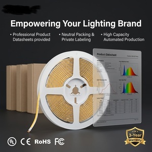 Bande LED COB fine de 8 mm de largeur, 528 LED/m, 12V 24V, sans points, flexible, avec un angle de 180 degrés pour éclairage de profil - Product Image 6