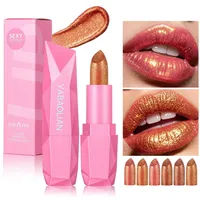 Rouge à lèvres doré Quicksand 6 couleurs, paillettes fines, hydratant, soyeux, effet sirène, longue tenue, imperméable, maquillage 3,5g en boîte
