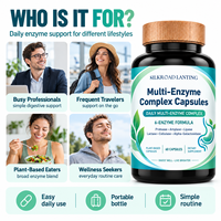 Complément enzymatique digestif à marque privée OEM avec protéase et amylase pour une meilleure santé et un bien-être intestinal, 60 capsules