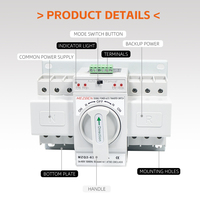 Interrupteur de transfert automatique (ATS) AC/DC 2P 3P 4P pour onduleur solaire 63A 125A 160A 250A 400A 630A