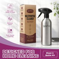 Nettoyant ménager multi-usages OEM écologique à dissolution rapide, élimine l'huile et les taches, spray nettoyant pour cuisine avec feuilles