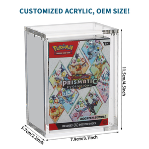 Boîte de présentation en acrylique transparente magnétique pour boosters <span class=keywords><strong>Pokémon</strong></span>, étui personnalisé pour cartes TCG Prismatic Evolutions Elite Trainer - Product Image 3