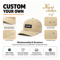 Casquettes de baseball Kaxi en velours côtelé/toile à 6 panneaux, ajustables, avec logo personnalisé, patch tissé découpé au laser, pour l'extérieur et décontractées
