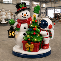 Sculpture de Père Noël Astronaute en Résine Personnalisée Peinte à la Main, Résistante à la Corrosion, Décoration de Noël pour Centre Commercial