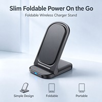 Chargeur sans fil, support de charge sans fil, design simple, pliable, portable pour iPhone Samsung, design peu encombrant, indispensable en voyage