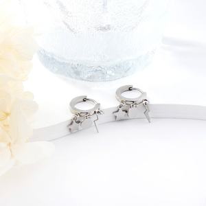 Boucles d'oreilles tendance en acier inoxydable Ason Jewellery, cercle avec étoile + rond + éclair pour femmes - Product Image 3