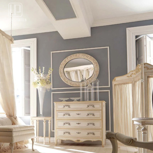 High End French Provincial Bedroom Furniture Beige <b>Bed</b> <b>Frame</b> Rectangle Princess <b>Bed</b> With Curve <b>Bed</b> Head UP-004 French Provincial - Product Image 6