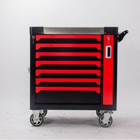 Chariot à outils robuste en acier inoxydable OEM à 7 tiroirs avec roulettes et coffre, 258 pièces