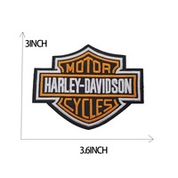 Écusson brodé thermocollant de grande taille pour équipe de moto Harley Davidson, club sportif