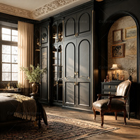 Style néoclassique sombre, design 3D d'intérieur complet pour villa de luxe, manoir