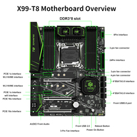 Carte mère HUANANZHI X99 T8 DDR3 RAM ATX compatible avec processeur LGA 2011-3 pour ordinateur de bureau