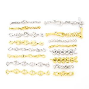 NANTONG Extension Chain For DIY Jewelry Copper Plated Gold <b>Silver</b> Color Middle Size <b>Bracelet</b> Necklace Accessories - Product Image 5