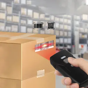 Pemindai kode batang Laser portabel, pemindai Ccd Qr Bt 2d Mini nirkabel, pembaca kode batang Laser 1d genggam, mendukung layar pemindai