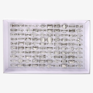 2025 Großhandel Mode Fine Jewelry <span class=keywords><strong>Rings</strong></span> Set Vintage Edelstahl Hip Hop Paar Ringe Custom - Product Image 2