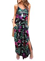 Robes décontractées pour femmes avec évider femmes sans manches longueur au sol robes décontractées dames Empire Floral robes décontractées avec Pri